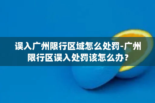 误入广州限行区域怎么处罚-广州限行区误入处罚该怎么办？