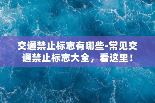 交通禁止标志有哪些-常见交通禁止标志大全，看这里！