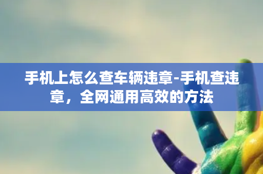 手机上怎么查车辆违章-手机查违章，全网通用高效的方法