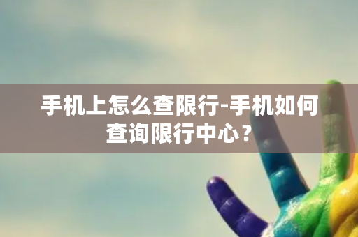 手机上怎么查限行-手机如何查询限行中心？