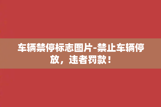 车辆禁停标志图片-禁止车辆停放，违者罚款！