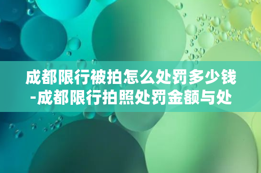 成都限行被拍怎么处罚多少钱-成都限行拍照处罚金额与处理方式详解