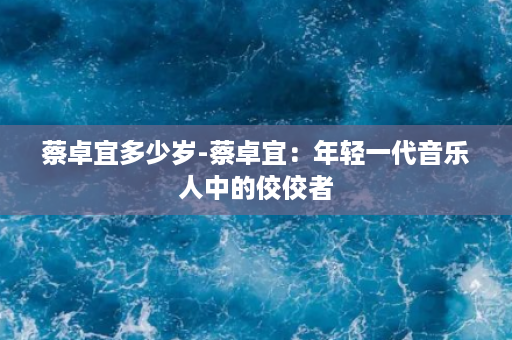 蔡卓宜多少岁-蔡卓宜：年轻一代音乐人中的佼佼者